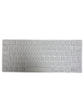 Silver keyboard on a white background