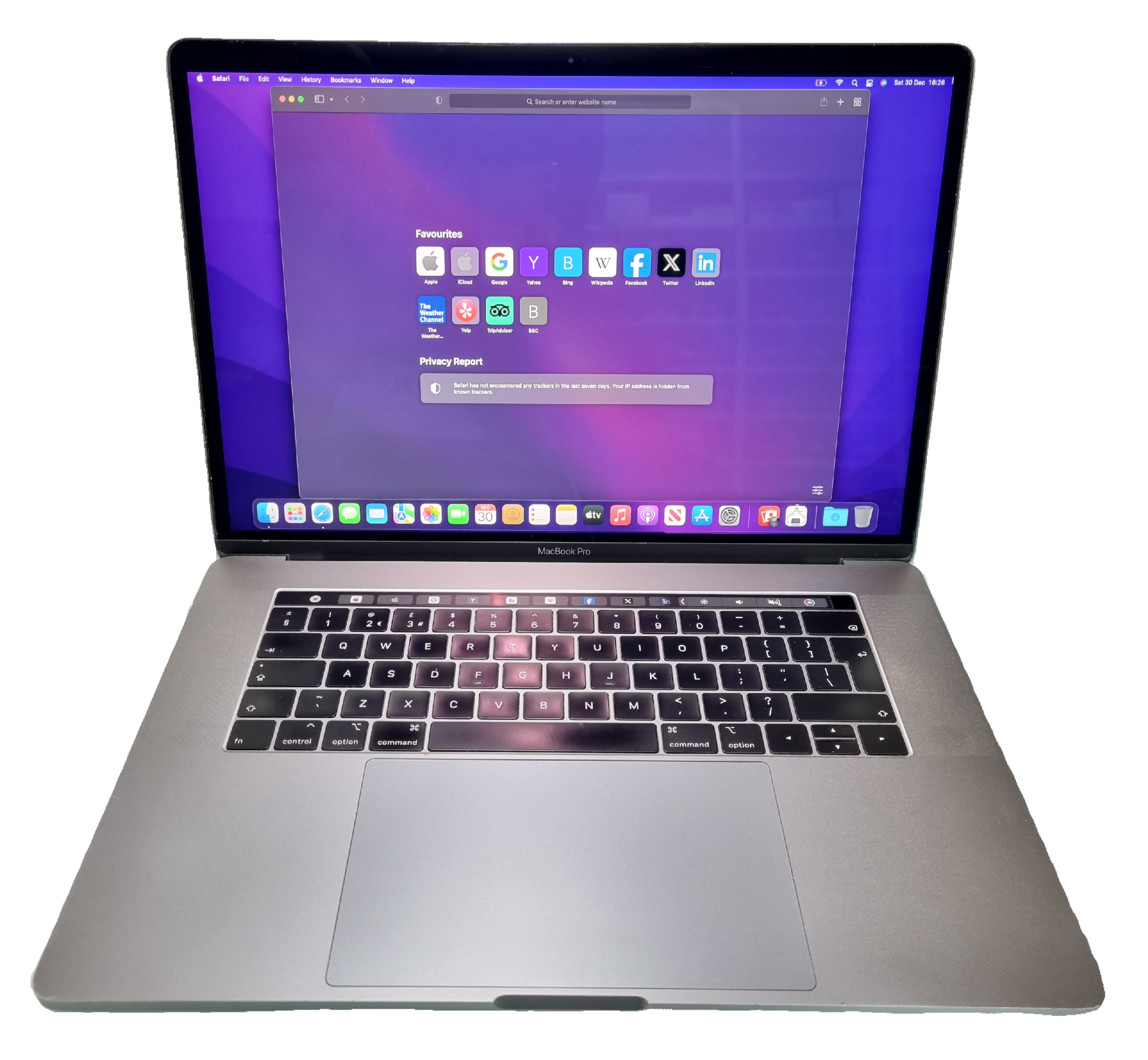 Apple MacBook Pro i7 2.6GHz 15 2019 16GB RAM 256GB Touch Bar Touch ID –  Tech Market