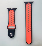 Apple 44mm Nike Sport Band – Blue Black/Bright Mango – M/L Size for Apple Watch