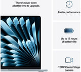 APPLE MacBook Air 15" (2025) - M4, 16GB RAM, 512GB SSD, Sky Blue - Pristine