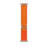 APPLE Watch 49mm Alpine Loop - Orange, Medium - Natural Titanium Finish