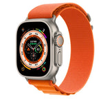 APPLE Watch 49mm Alpine Loop - Orange, Medium - Natural Titanium Finish