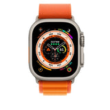 APPLE Watch 49mm Alpine Loop - Orange, Medium - Natural Titanium Finish