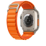 APPLE Watch 49mm Alpine Loop - Orange, Medium - Natural Titanium Finish