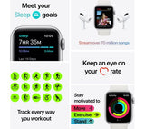 APPLE Watch SE 1st Gen GPS - Silver with Pure Platinum & Black Nike Sports Band, 44mm - Very Good