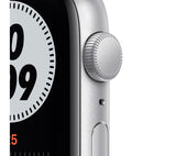 APPLE Watch SE 1st Gen GPS - Silver with Pure Platinum & Black Nike Sports Band, 44mm - Very Good