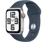 APPLE Watch SE 2 Cellular - 40mm Silver Aluminium Case with Storm Blue Sport Band, M/L - Pristine