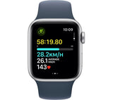 APPLE Watch SE 2 Cellular - 40mm Silver Aluminium Case with Storm Blue Sport Band, M/L - Pristine