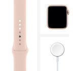 APPLE Watch SE 1st Gen Cellular - Gold Aluminium with Pink Sand Sports Band, 44mm - Pristine