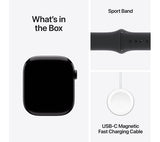 Apple Watch Series 10 GPS, 46mm Jet Black Aluminium Case with Black Sport Band - M/L - Pristine