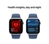 Apple Watch Series 10 GPS, 42mm Silver Aluminium Case with Denim Sport Band - S/M - Very Good