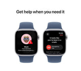 Apple Watch Series 10 GPS, 42mm Silver Aluminium Case with Denim Sport Band - S/M - Very Good