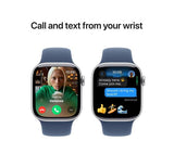 Apple Watch Series 10 GPS, 42mm Silver Aluminium Case with Denim Sport Band - S/M - Very Good