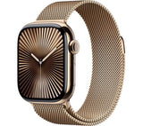 APPLE Watch Series 10 Cellular - 46mm Gold Titanium Case with Gold Milanese Loop - Pristine