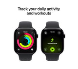 APPLE Watch Series 11 - 46 mm Jet Black Aluminium Case with Black Sport Band, M/L - Pristine