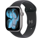 Apple Watch Series 11 GPS, 46mm Space Grey Aluminium Case with Black Sport Band - S/M - Pristine