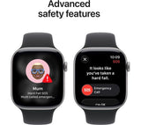 Apple Watch Series 11 GPS, 46mm Space Grey Aluminium Case with Black Sport Band - S/M - Pristine