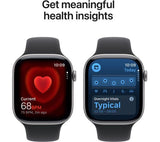Apple Watch Series 11 GPS, 46mm Space Grey Aluminium Case with Black Sport Band - S/M - Pristine