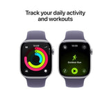 APPLE Watch Series 11 Cellular - 46mm Silver Aluminium Case with Purple Fog Sport Band, M/L - Pristine