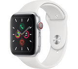 APPLE Watch Series 5 Cellular - Silver Aluminium with White Sports Band, 40mm - Acceptable
