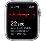 APPLE Watch Series 5 Cellular - Silver Aluminium with White Sports Band, 40mm - Acceptable