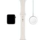 APPLE Watch Series 5 Cellular - Silver Aluminium with White Sports Band, 40mm - Acceptable