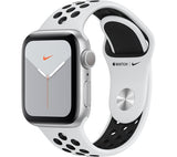 APPLE Watch Series 5 GPS - Silver with Pure Platinum & Black Nike Sports Band, 40mm - Acceptable