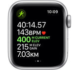 APPLE Watch Series 5 GPS - Silver with Pure Platinum & Black Nike Sports Band, 40mm - Acceptable