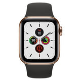 APPLE Watch Series 5 Cellular - Gold Stainless Steel with Black Sports Band, 44mm  - Very Good