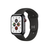 APPLE Watch Series 5 Cellular - Space Black Stainless Steel with Black Sports Band, 44mm  - Very Good