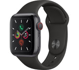 APPLE Watch Series 5 Cellular - Space Grey Aluminium with Black Sports Band, 44mm  - Acceptable