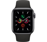 APPLE Watch Series 5 Cellular - Space Grey Aluminium with Black Sports Band, 44mm  - Acceptable