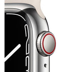 APPLE Watch Series 7 Cellular - Silver Stainless Steel with Starlight Sport Band, 45mm - Good