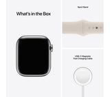 APPLE Watch Series 7 Cellular - Silver Stainless Steel with Starlight Sport Band, 45mm - Good