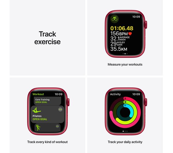 APPLE Watch Series 7 Cellular 4G - (PRODUCT)RED Aluminium with (PRODUCT)RED Sport Band, 45mm - Acceptable
