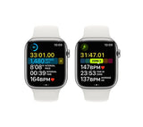 APPLE Watch Series 8 Cellular - Silver Stainless Steel with White Sports Band, 45mm - Very Good