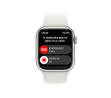 APPLE Watch Series 8 Cellular - Silver with White Sports Band, 41mm - Pristine