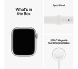 APPLE Watch Series 8 Cellular - Silver with White Sports Band, 41mm - Pristine