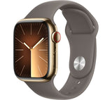 APPLE Watch Series 9 Cellular - 41mm Gold Stainless Steel Case with Clay Sports Band, S/M - Good