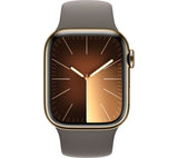 APPLE Watch Series 9 Cellular - 41mm Gold Stainless Steel Case with Clay Sports Band, S/M - Good