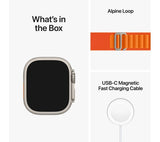 APPLE Watch Ultra 2 Cellular - Titanium with Orange Alpine Loop, Large, 49mm - Pristine
