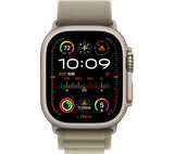 APPLE Watch Ultra 2 Cellular - 49mm Titanium Case with Olive Alpine Loop, Medium - Pristine