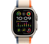 Apple Watch Ultra 2 GPS + Cellular, 49mm Titanium Case with Orange & Beige Trail Loop, S/M - Pristine