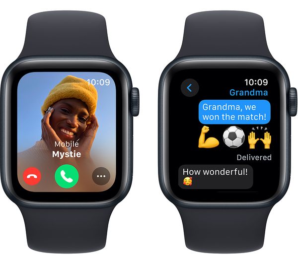 APPLE Watch SE (2023) - 40 mm Midnight Aluminium Case with Midnight Sports Band, S/M - Pristine