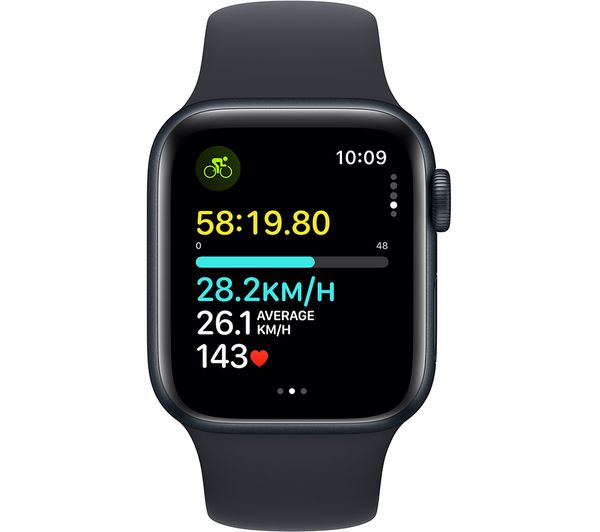 APPLE Watch SE (2023) - 40 mm Midnight Aluminium Case with Midnight Sports Band, S/M - Pristine