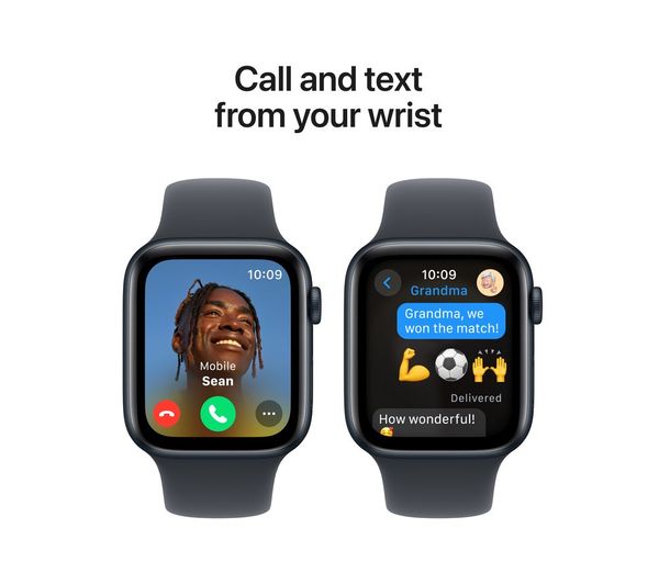APPLE Watch SE - 44mm Midnight Aluminium Case with Midnight Sport Band, S/M - Good