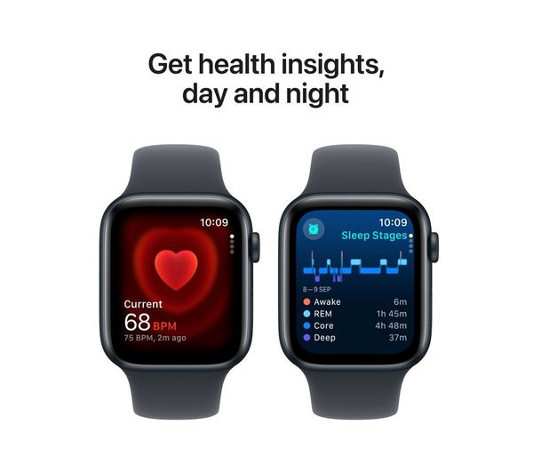 APPLE Watch SE - 44mm Midnight Aluminium Case with Midnight Sport Band, S/M - Good