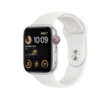 Apple Watch SE 2 GPS + Cellular, 44mm Silver Aluminium Case with White Sport Band - Pristine