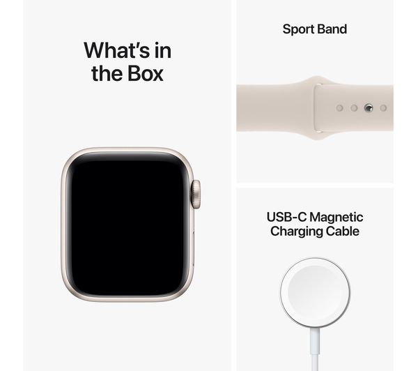 APPLE Watch SE 2 Cellular (2022) - Starlight with Starlight Sports Band, 40mm - Very Good