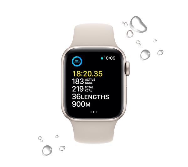 APPLE Watch SE 2 Cellular (2022) - Starlight with Starlight Sports Band, 40mm - Very Good